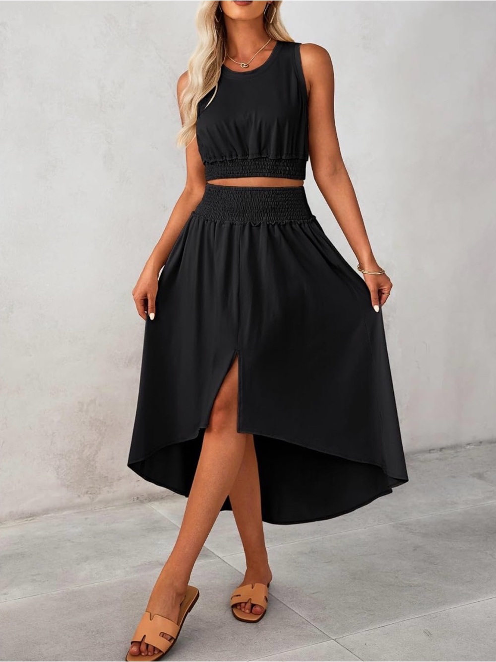 2 Piece Skirt Crop Top Black L Large Luvmania Brand NEW - Picture 9 of 14